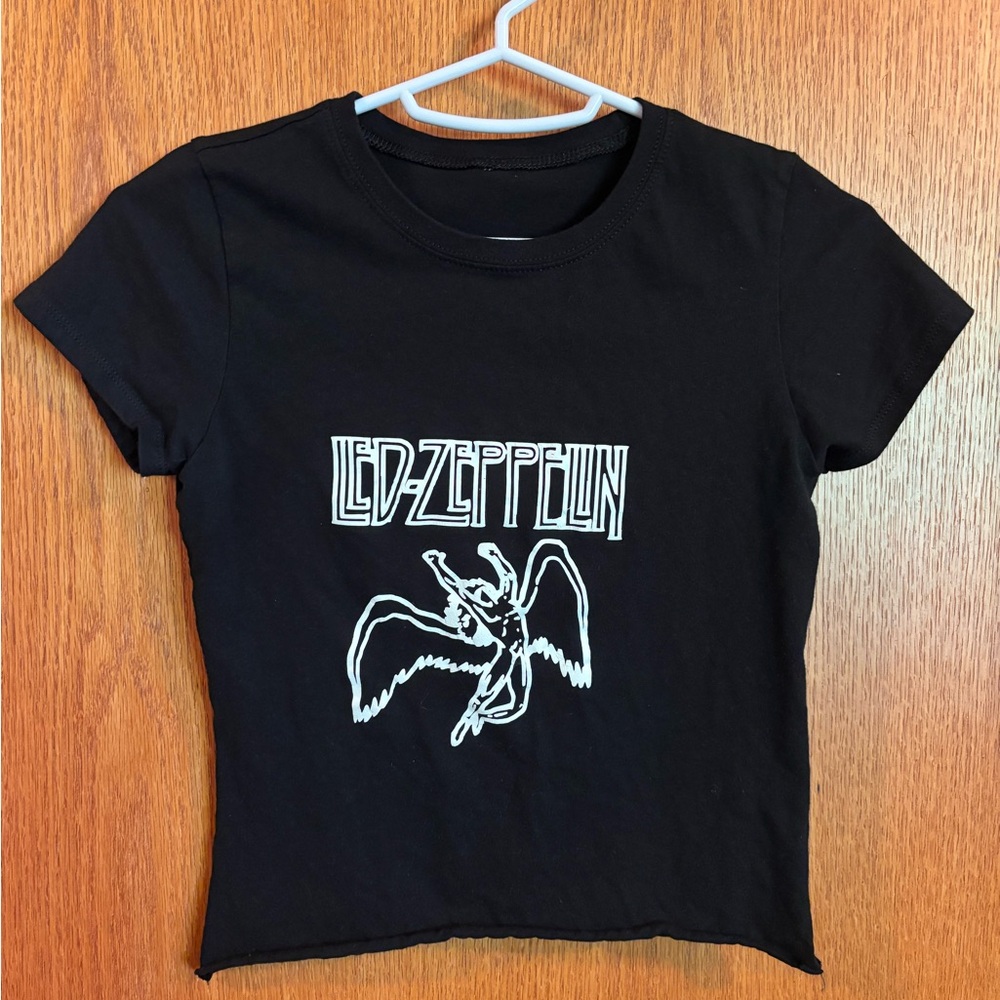 Led Zeppelin Cropped Band Tee